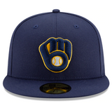 Men's Milwaukee Brewers New Era Navy Home Authentic Collection On-Field 59FIFTY Fitted Hat - Pro Jersey Sports