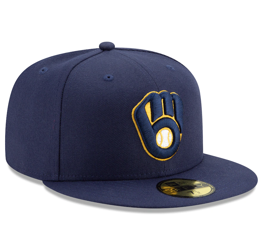 Men's Milwaukee Brewers New Era Navy Home Authentic Collection On-Field 59FIFTY Fitted Hat