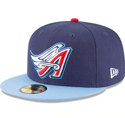 Men's California Angels New Era 2 Tone Navy/Baby Blue Cooperstown Collection Wool 59FIFTY Fitted Hat