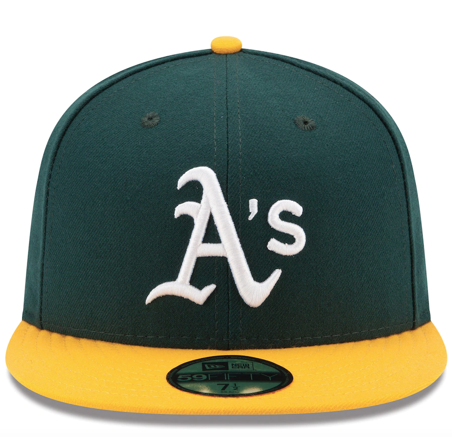 Men's Oakland Athletics New Era Green/Yellow Home Authentic Collection On-Field 59FIFTY Fitted Hat
