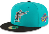 Men's Florida Marlins New Era Aqua 1997 World Series Wool 59FIFTY Fitted Hat - Pro Jersey Sports