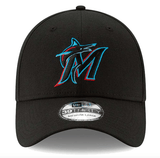 Men's Miami Marlins New Era Black Team Classic 39THIRTY Flex Hat - Pro Jersey Sports