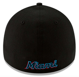 Men's Miami Marlins New Era Black Team Classic 39THIRTY Flex Hat - Pro Jersey Sports