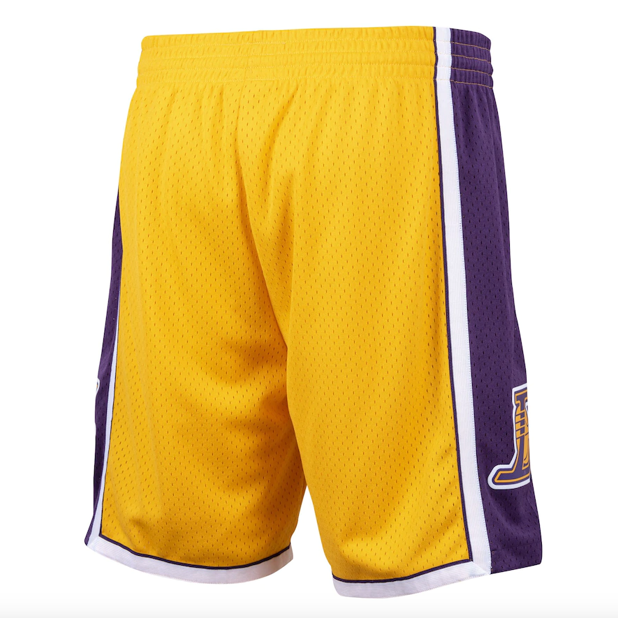 Los Angeles Lakers Mitchell and Ness Hardwood Classics 2009-2010 Road Swingman Shorts - Mens