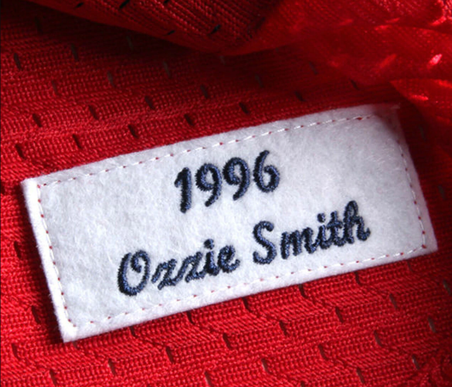 Men's Mitchell & Ness Ozzie Smith 1996 St. Louis Cardinals Batting Practice Cooperstown Jersey