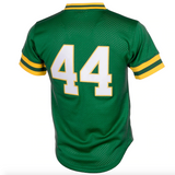 Men's Oakland Athletics Reggie Jackson Mitchell & Ness Green Cooperstown 1987 Mesh Batting Practice Jersey - Pro Jersey Sports