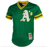 Men's Oakland Athletics Reggie Jackson Mitchell & Ness Green Cooperstown 1987 Mesh Batting Practice Jersey - Pro Jersey Sports