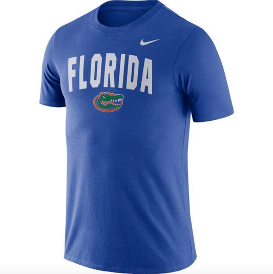 Men's Florida Gators Nike Arch Suede Tee- Blue