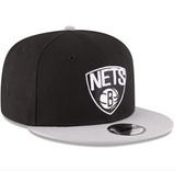 Men's Brooklyn Nets New Era Black/Gray 2-Tone 9FIFTY Adjustable Snapback Hat - Pro Jersey Sports