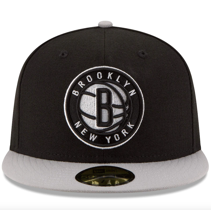 Men's Brooklyn Nets New Era Black/Gray Official Team Color 2Tone 59FIFTY Fitted Hat - Pro Jersey Sports