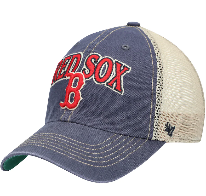 '47 Brand Boston Red Sox Navy/Natural Tuscaloosa Clean Up Adjustable Hat - Pro Jersey Sports