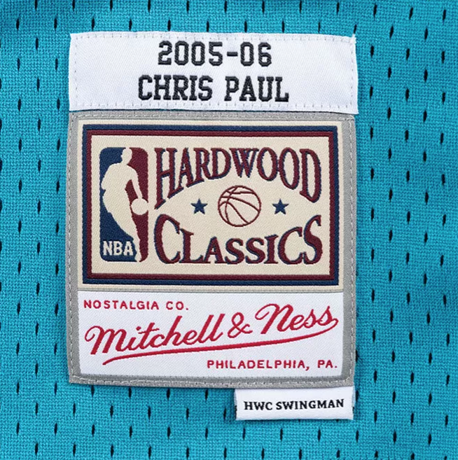 Men's New Orleans Hornets Chris Paul Mitchell & Ness Teal Hardwood Classics Swingman Jersey