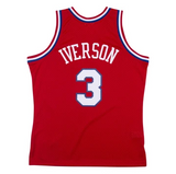 Men’s Allen Iverson Philadelphia 76ers 2002-2003 Swingman Red Replica Jersey By Mitchell & Ness - Pro Jersey Sports