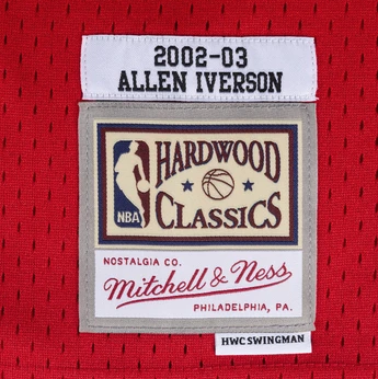 Men’s Allen Iverson Philadelphia 76ers 2002-2003 Swingman Red Replica Jersey By Mitchell & Ness