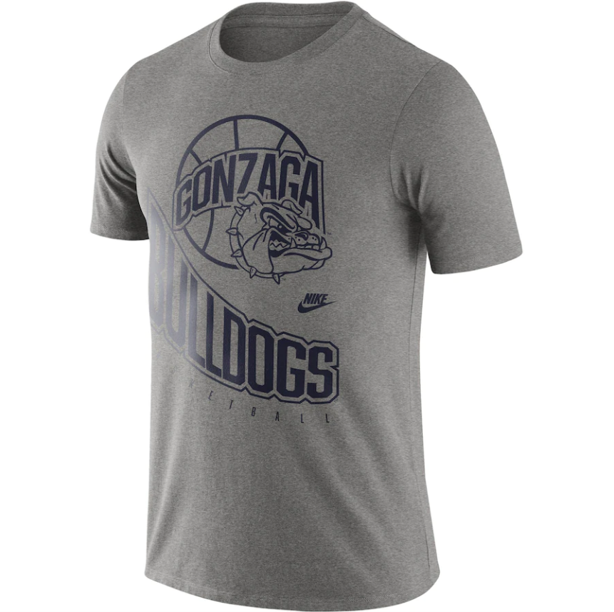 Gonzaga Bulldogs Nike Retro Basketball T-Shirt – Heathered Gray
