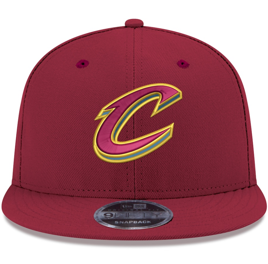 Men's Cleveland Cavaliers New Era Wine Official Team Color 9FIFTY Adjustable Hat