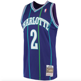 Men’s Larry Johnson Charlotte Hornets 1994-95 Purple Swingman Replica Jersey By Mitchell & Ness - Pro Jersey Sports