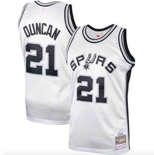 Men's Tim Duncan San Antonio Spurs Mitchell & Ness Hardwood Classics 1998-99 Swingman Jersey - White - Pro Jersey Sports