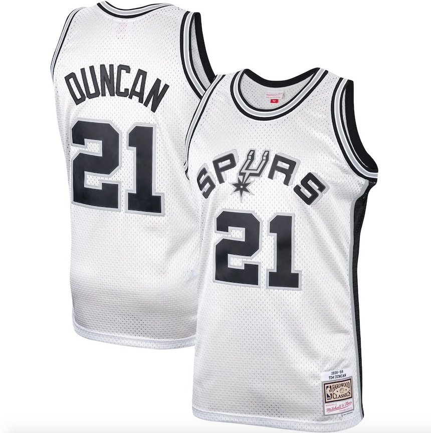 Men's Tim Duncan San Antonio Spurs Mitchell & Ness Hardwood Classics 1998-99 Swingman Jersey - White - Pro Jersey Sports