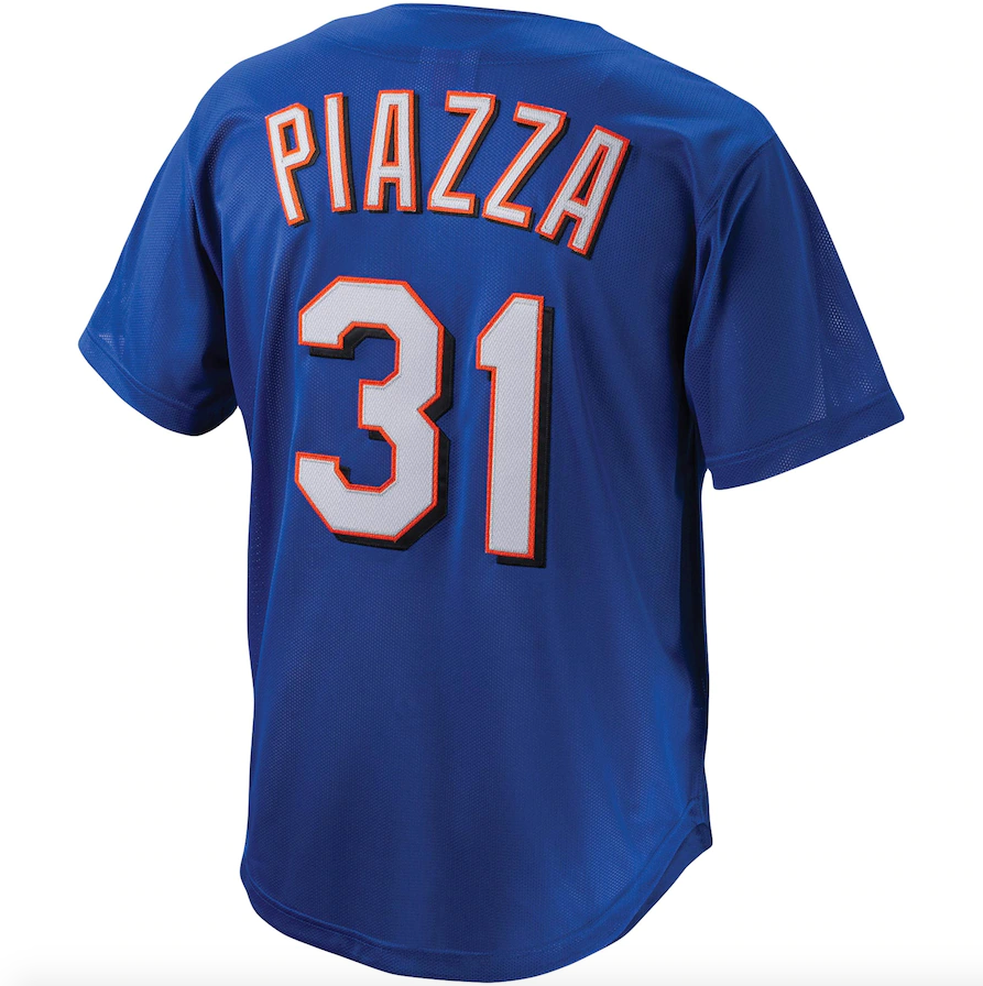Men's Mitchell & Ness Mike Piazza New York Mets Royal Cooperstown Collection Batting Practice Jersey