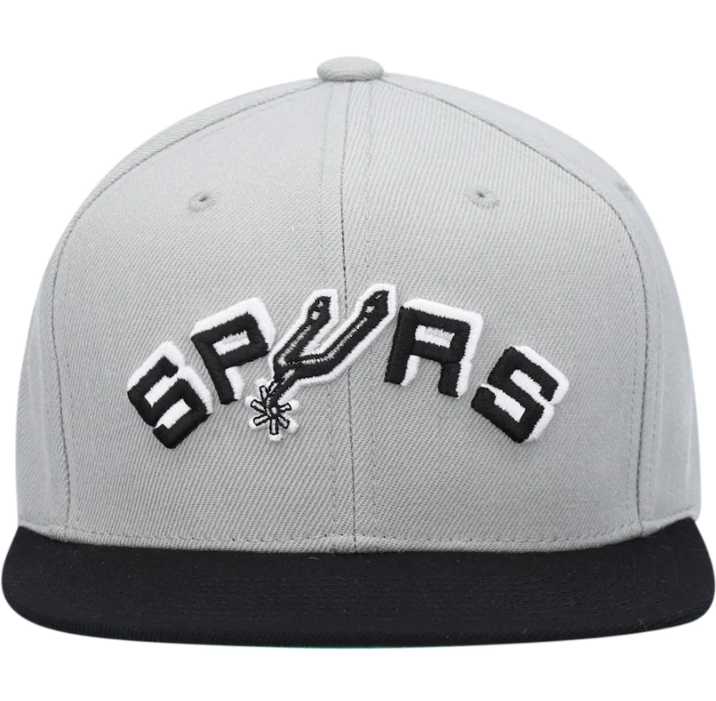 Copy of Mens NBA San Antonio Spurs Silver/Black Wool 2 Tone Snapback Hat By Mitchell And Ness