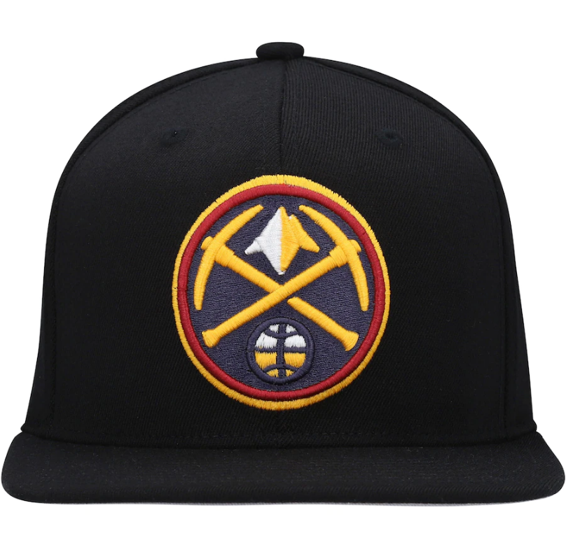 Mens NBA Denver Nuggets Downtime Classic Black Snapback Hat By Mitchell And Ness