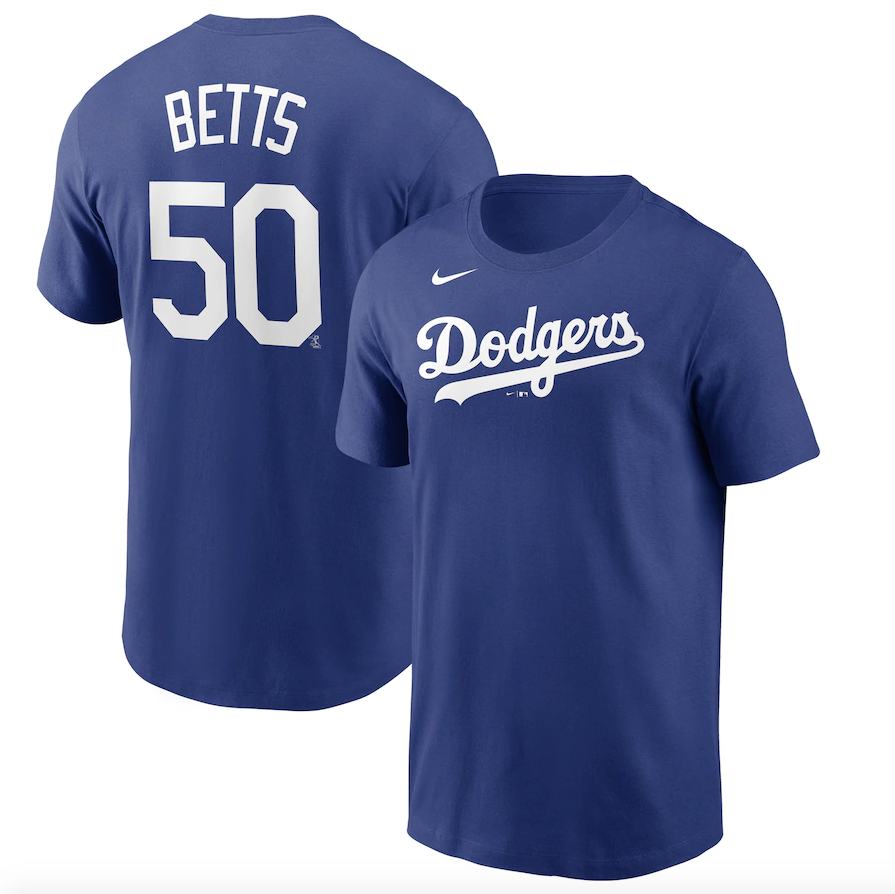 Men's Mookie Betts Los Angeles Dodgers Nike Name & Number T-Shirt – Royal