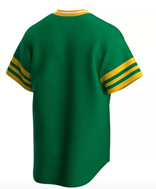 Men's Oakland Athletics Nike Kelly Green Road Cooperstown Collection Team Jersey