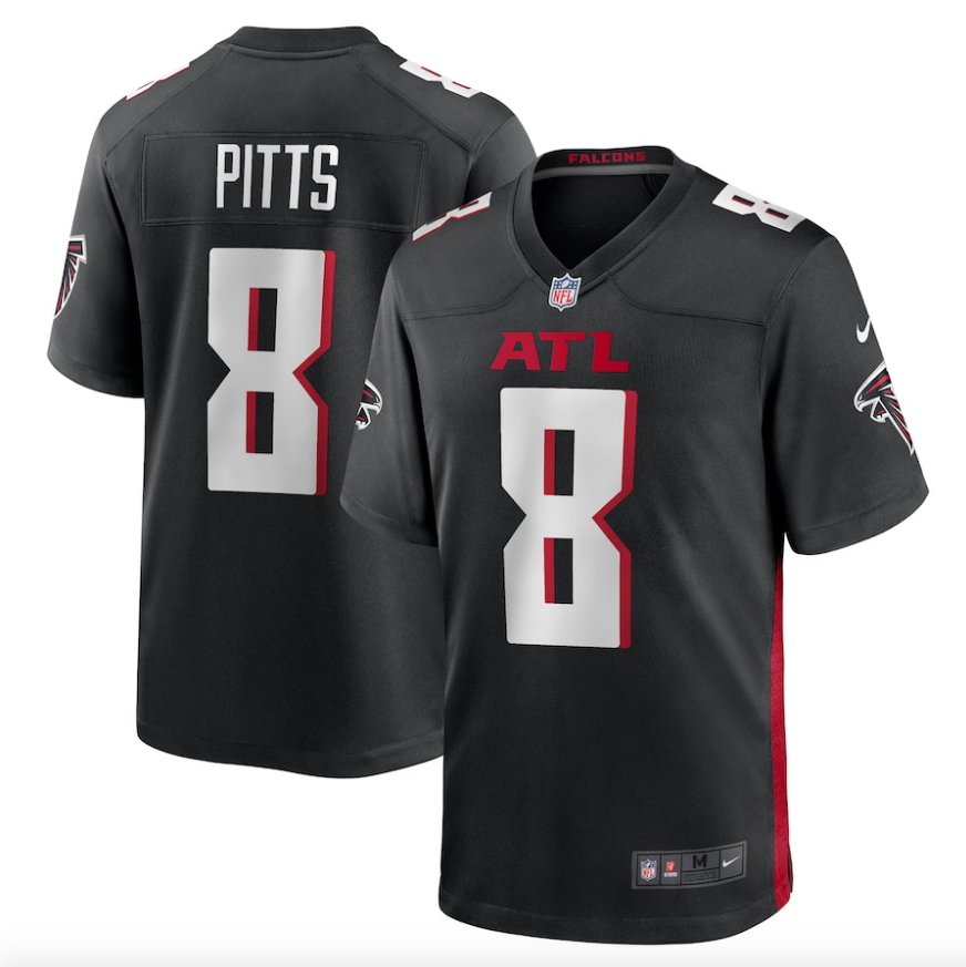 Men's Atlanta Falcons Kyle Pitts Nike Black Player Game Jersey
