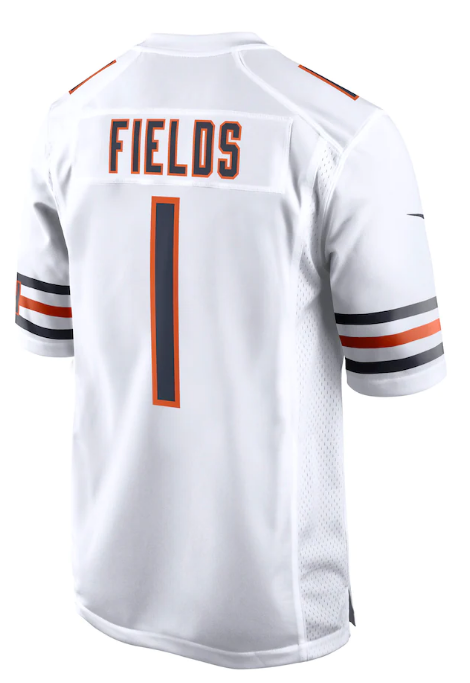 Chicago Bears Justin Fields Mens Nike White Replica Game Jersey