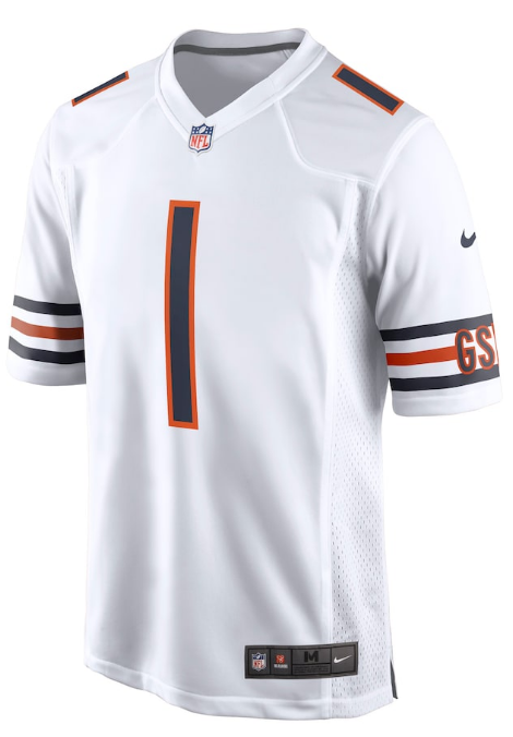 Chicago Bears Justin Fields Mens Nike White Replica Game Jersey