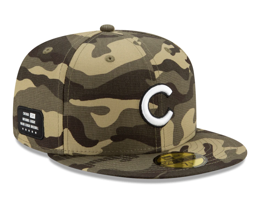 Men's Chicago Cubs New Era Camo 2021 Armed Forces Day On-Field 59FIFTY Fitted Hat