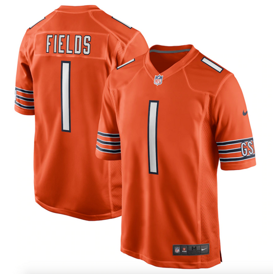 Justin Fields Chicago Bears Youth Alternate Orange Nike Game Replica Jersey