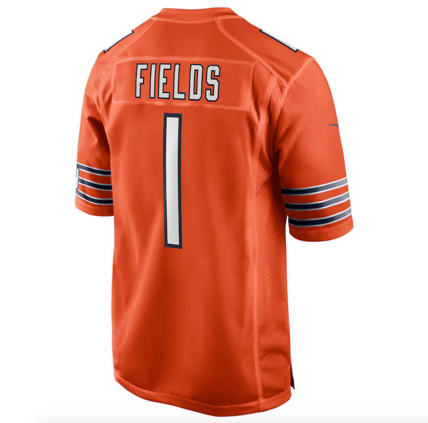 Justin Fields Chicago Bears Youth Alternate Orange Nike Game Replica Jersey