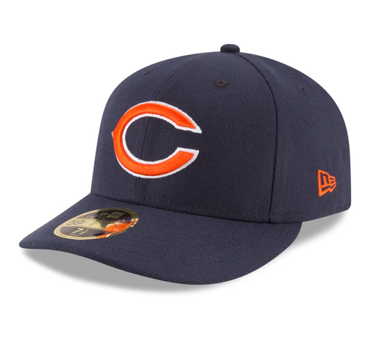 Chicago Bears NFL On Field Low Profile Nightshift Primary Logo Navy New Era 59FIFTY Fitted Hat