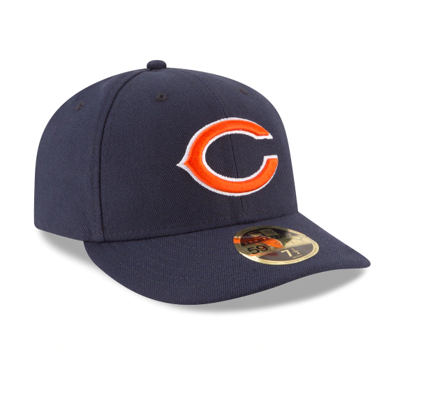 Chicago Bears NFL On Field Low Profile Nightshift Primary Logo Navy New Era 59FIFTY Fitted Hat - Pro Jersey Sports