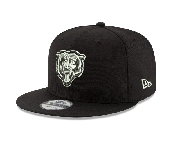 Chicago Bears New Era Black and White 9FIFTY Adjustable Hat - Black