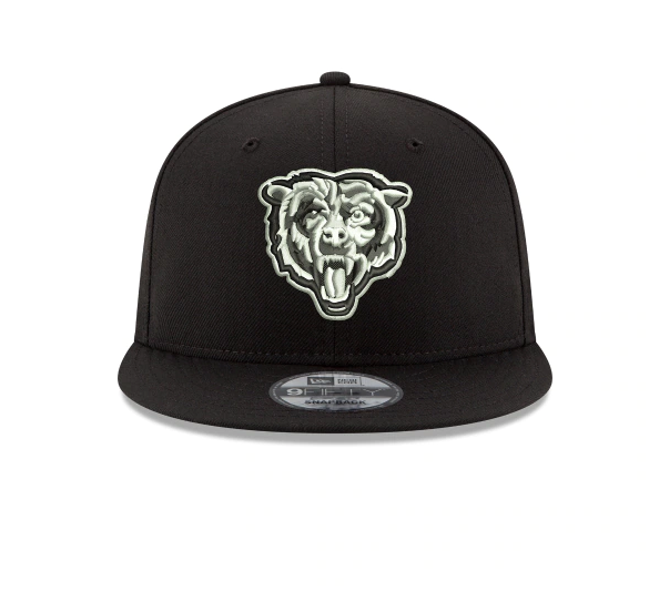 Chicago Bears New Era Black and White 9FIFTY Adjustable Hat - Black