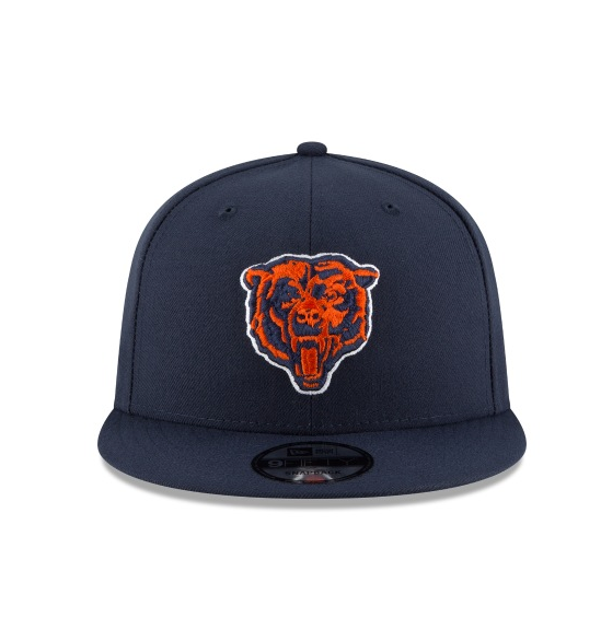 Chicago Bears New Era Navy Basic Bear Head 9FIFTY Adjustable Snapback Hat