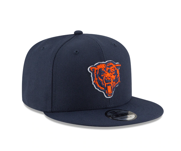 Chicago Bears New Era Navy Basic Bear Head 9FIFTY Adjustable Snapback Hat