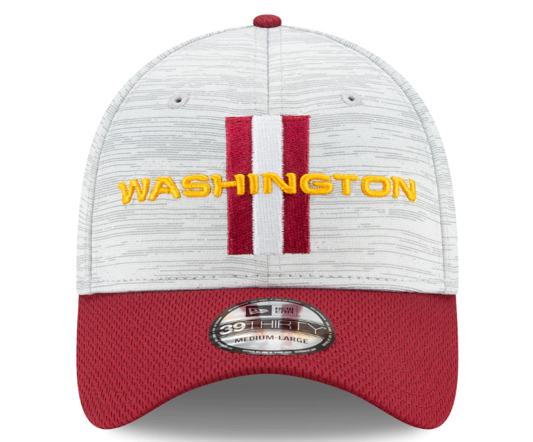 Men's Washington Commanders Football Team New Era Gray/Burgundy 2021 NFL Training Camp Official 39THIRTY Flex Hat