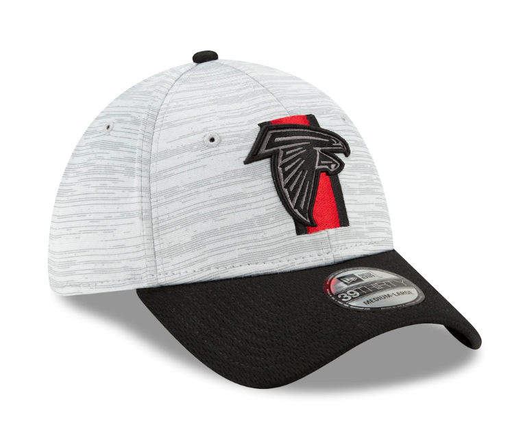 Men's Atlanta Falcons New Era Gray/Black 2021 NFL Training Camp Official 39THIRTY Flex Hat