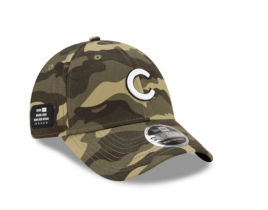 Chicago Cubs 2021 Armed Forces Day Camo New Era 9FORTY Stretch-Snap Hat - Pro Jersey Sports
