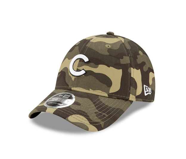 Chicago Cubs 2021 Armed Forces Day Camo New Era 9FORTY Stretch-Snap Hat