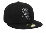 Men's New Era Chicago White Sox B-Dub 59Fifty Black Fitted Hat - Pro Jersey Sports