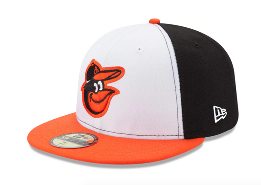 Men's Baltimore Orioles New Era White/Orange Home Authentic Collection On-Field 59FIFTY Fitted Hat