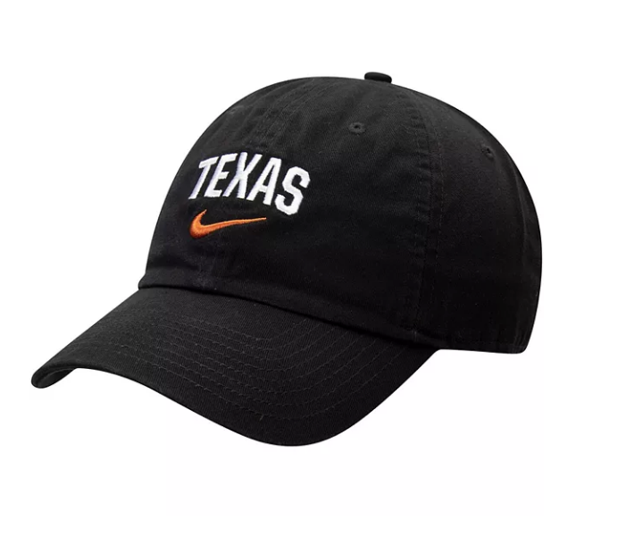 Texas Longhorns Nike Heritage 86 Black Arch Adjustable Performance Hat