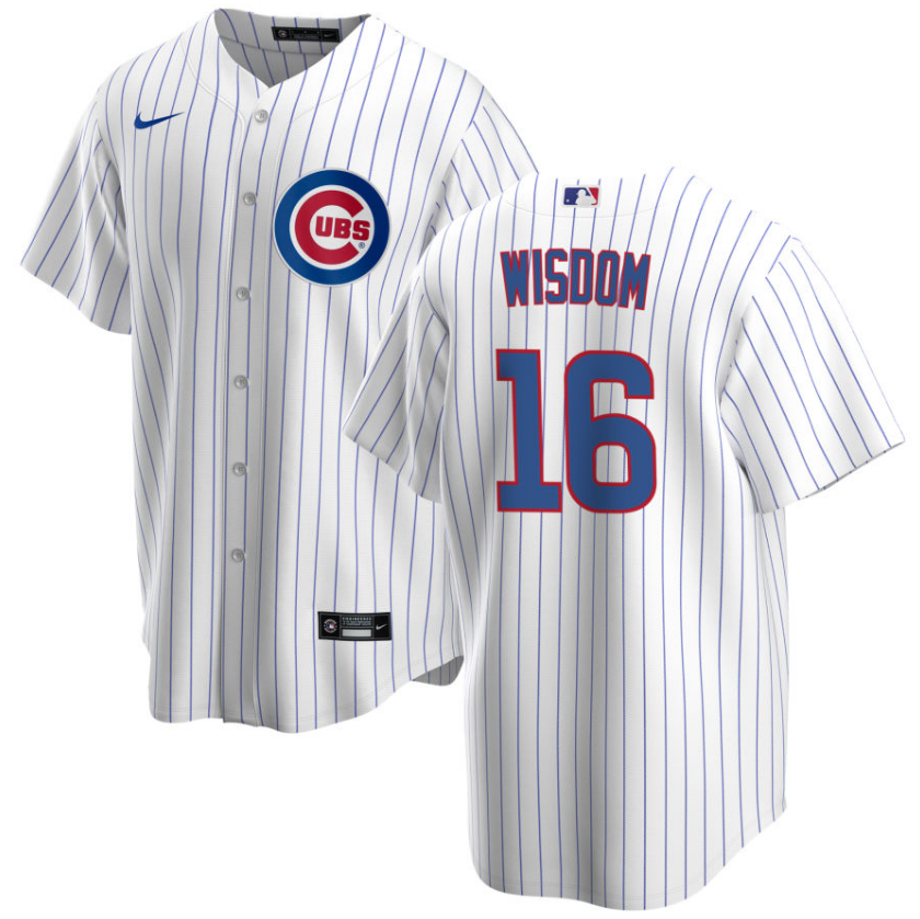 NIKE Men's Patrick Wisdom Chicago Cubs Premium Twill White Home Replica Jersey