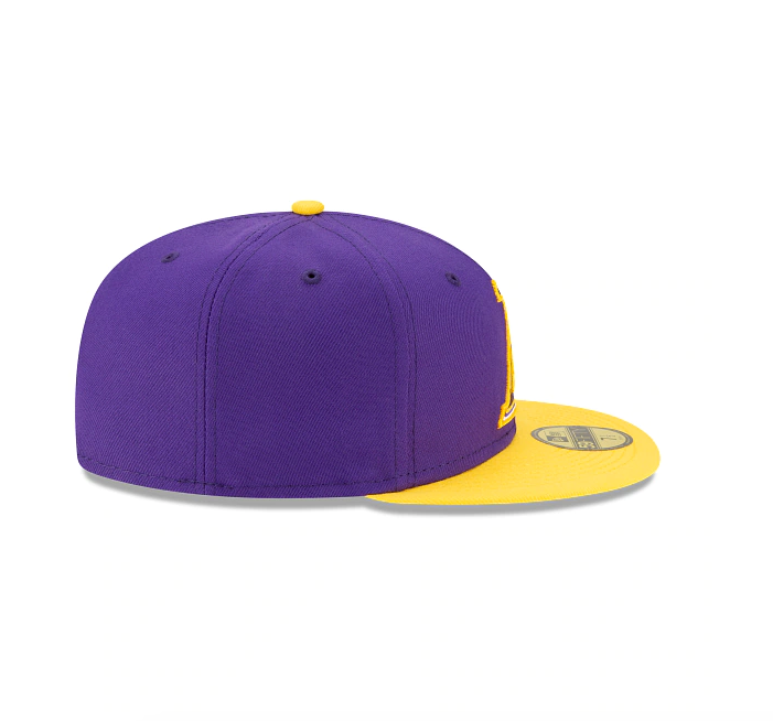 Men's Los Angeles Lakers NBA 2021 Draft New Era Purple and Gold 59FIFTY Fitted Hat