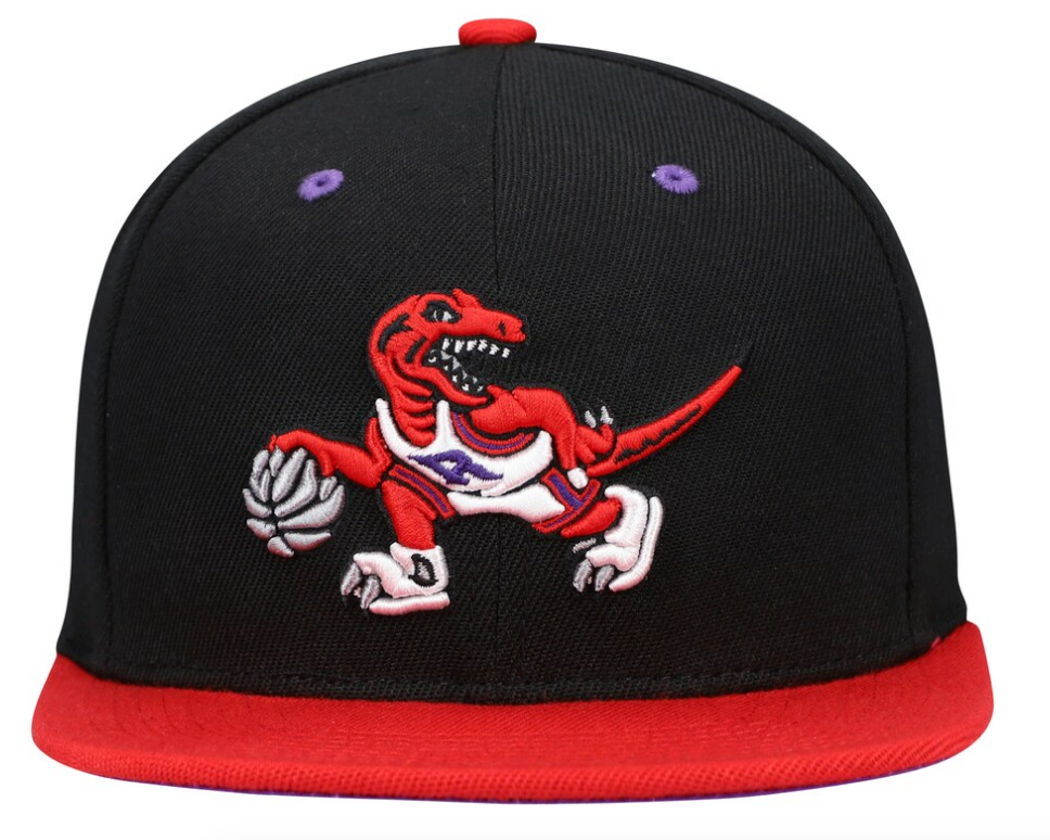 Men's Toronto Raptors Mitchell & Ness Black/Red Hardwood Classics Reload 2.0 Snapback Hat